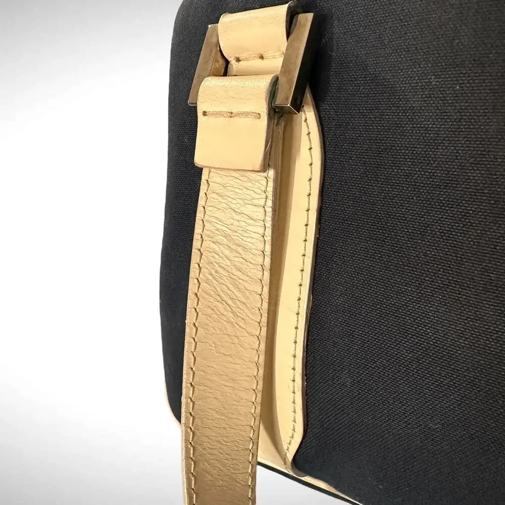 Vintage Fendi‎ Mini Boston Top Handle Bag Navy Blue Satchel Luxury Travel Preppy